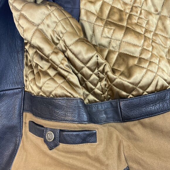 Vintage Marc New York Mens Black Leather Jacket Medium Zip-Up Classic Biker Styl - Picture 7 of 12